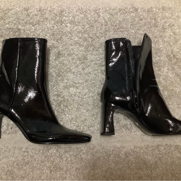 Zara Square Toe Patent Bootie Black Size 37 New without tag - Picture 7 of 10